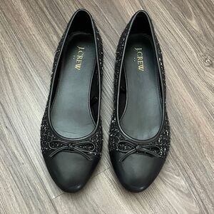 J. Crew Black Tweed Ballet Flats